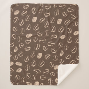 Coffee beans restaurant hand drawn cartoon doodle sherpa blanket