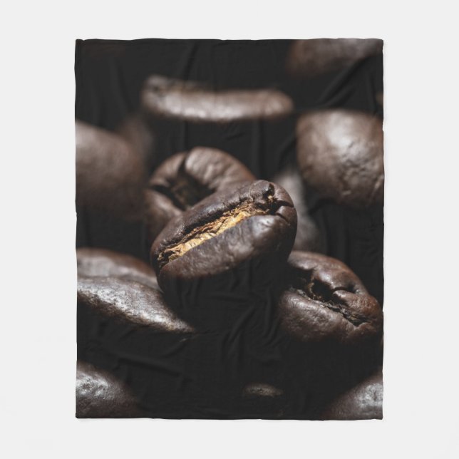 Coffee beans roasted food coffee fleece blanket (Front)