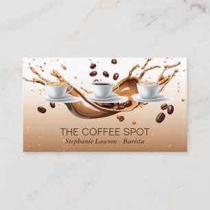 Coffee Beans Splash   Cup of Java Business Card
