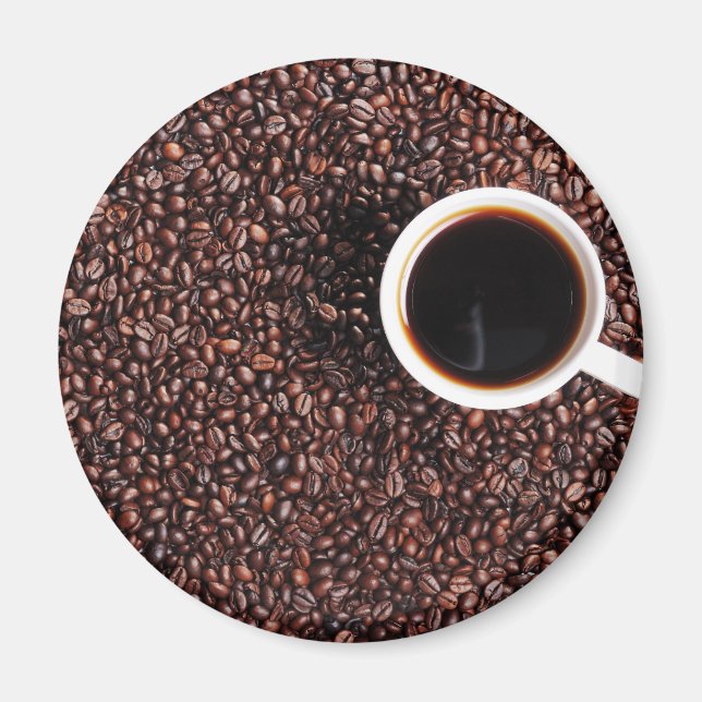 coffee beans with coffee cup magnet (Front)