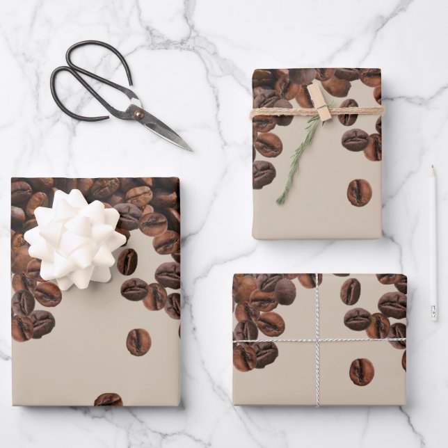 Coffee Beans  Wrapping Paper Sheet (Front)
