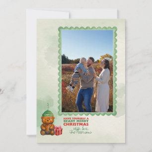 Coffee Bear "Beary Merry Christmas" Photo Card