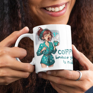 Coffee! Because Yawning is Rude Large Coffee Mug