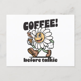 Coffee before talkie holiday postcard