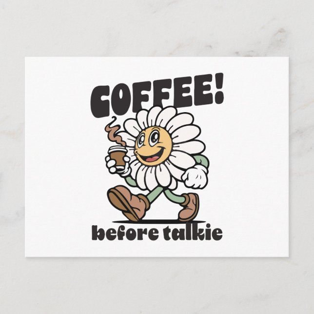 Coffee before talkie holiday postcard (Front)