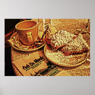 Coffee & Beignets at the Cafe Du Monde Poster