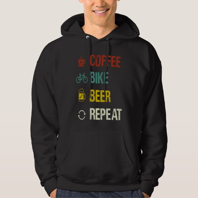 Coffee Bike Beer Repeat  Cycling Hoodie (Front)