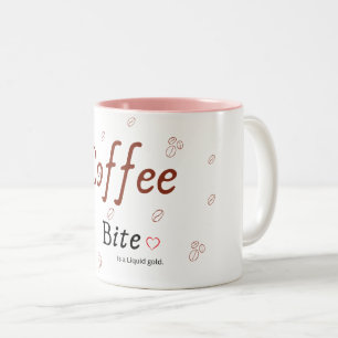 Coffee Bite Liquid Gold, Minimalist Coffee mug