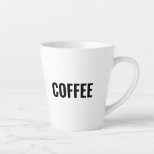 "Coffee" black letters white Latte Mug