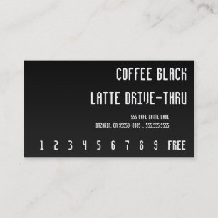 Coffee Black Re-Text Punchcard Loyalty Card