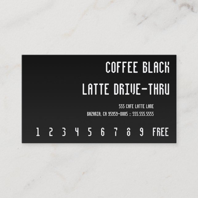 Coffee Black Re-Text Punchcard Loyalty Card (Front)