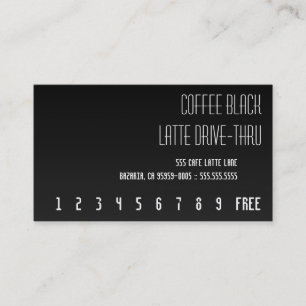 Coffee Black Re-Text Punchcard Loyalty Card