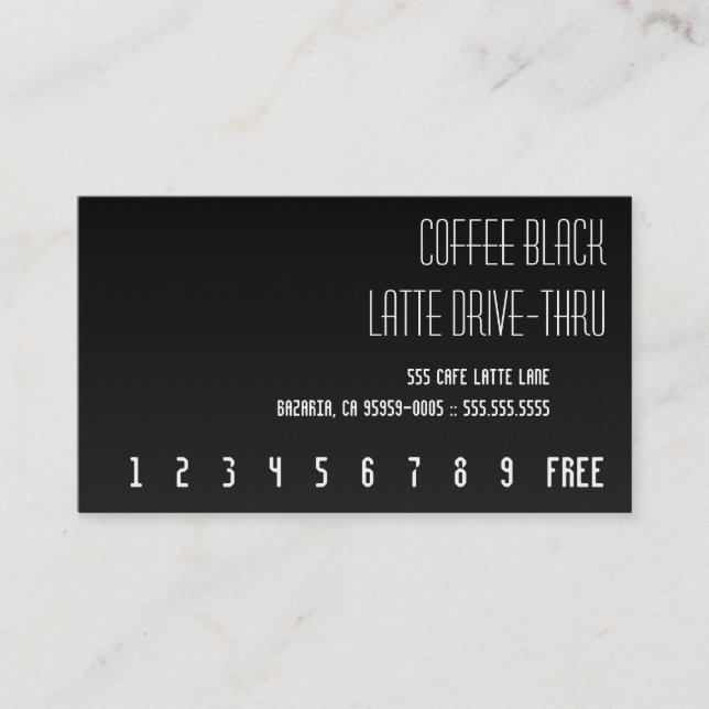 Coffee Black Re-Text Punchcard Loyalty Card (Front)