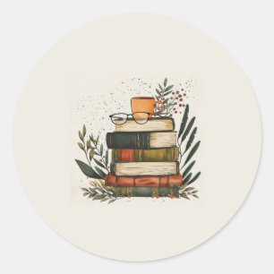 Coffee Book Stack Sticker