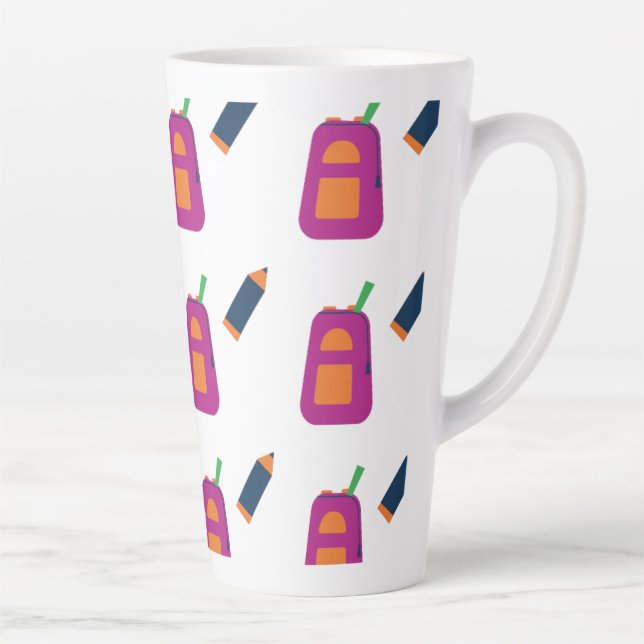 Coffee, books, and a passion for learning. latte mug (Right)