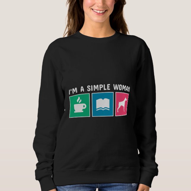 Coffee Books And Doberman Sweatshirt (Front)