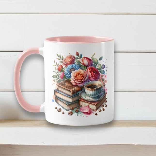 Coffee, Books and Flowers  Mug (Creator Uploaded)