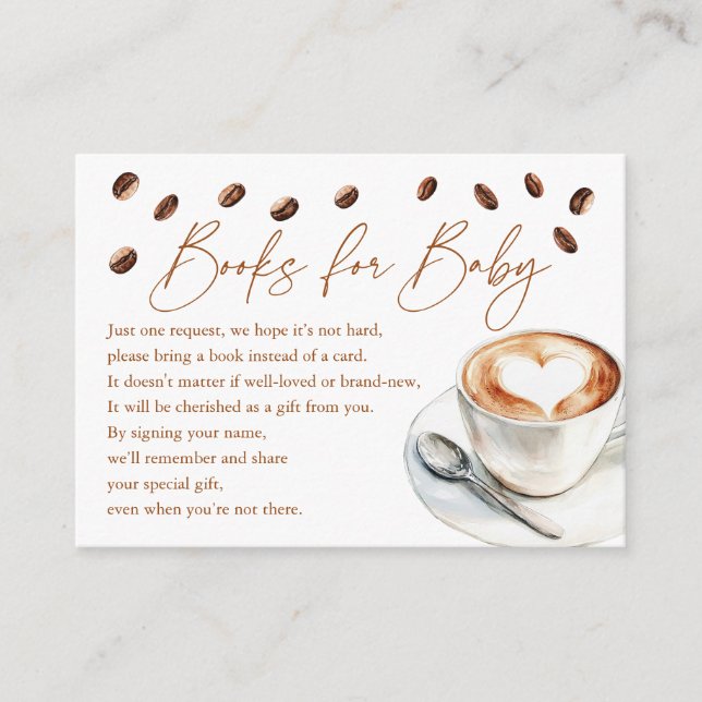 Coffee Books For Baby Baby Shower Enclosure Card (Front)