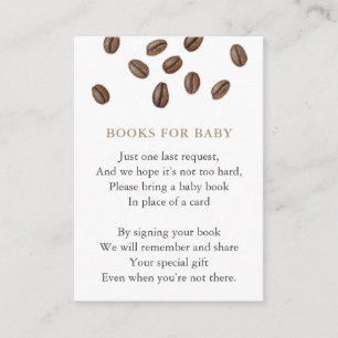 Coffee Books For Baby's Library Modern Baby Shower Enclosure Card