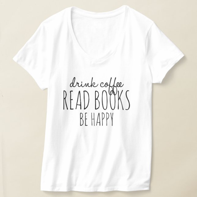 Coffee Books Happiness T-Shirt (Laydown)