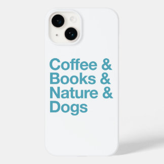Coffee & Books & Nature & Dogs Phone Case (Blue)