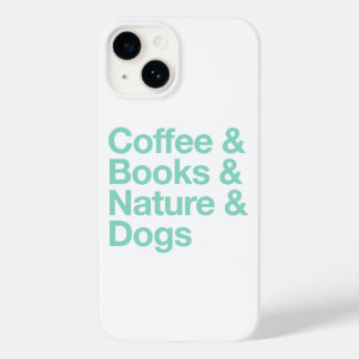 Coffee & Books & Nature & Dogs Phone Case (Teal)