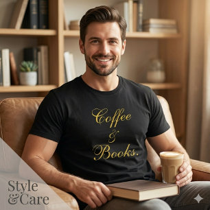 Coffee & Books Text Black Men's Tri-Blend Shirt