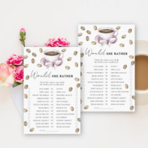 Coffee Bow Bridal shower Would she rather game