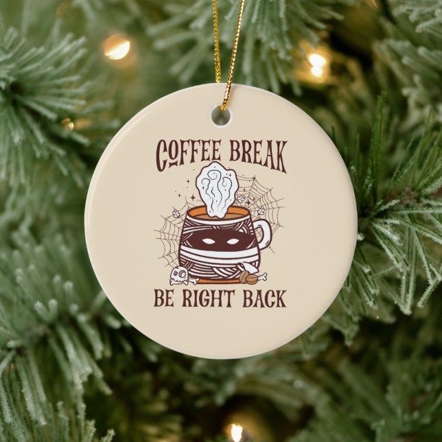 Coffee Break, Be Right Back – Zombie-Inspired Ceramic Tree Decoration (Tree)