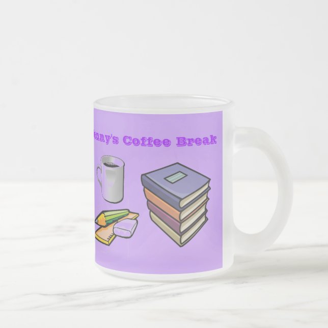 Coffee Break & Books Frosted Coffee Mug (Right)