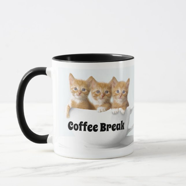 Coffee Break Coffee Mug-Three Kittens Mug (Left)