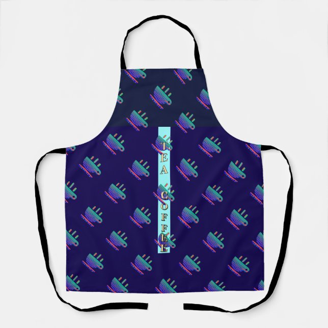 Coffee Break Diagonal Blue  Apron (Front)