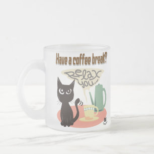 Coffee Break Frosted Glass Coffee Mug