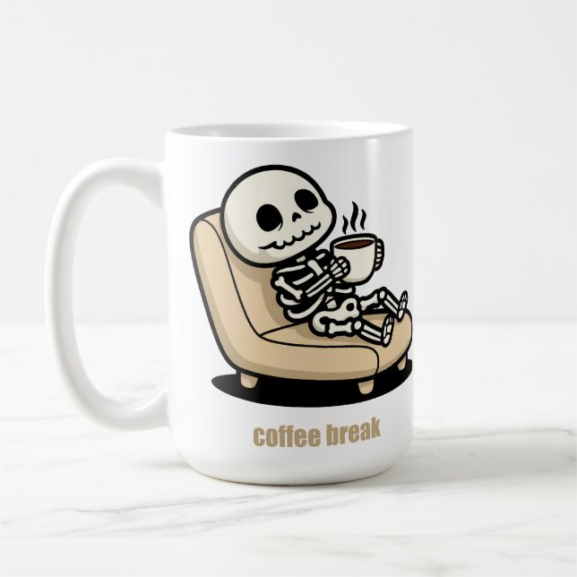 Coffee Break – Grim Reaper Dark Humor Coffee  Mug (Left)