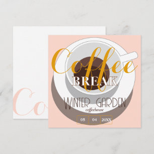 Coffee break Modern Stylish Cup Peach Brown Invitation