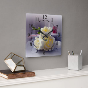 Coffee break square wall clock