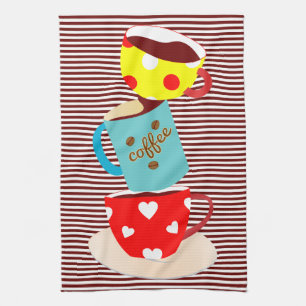 Coffee Break Stripes Tea Towel