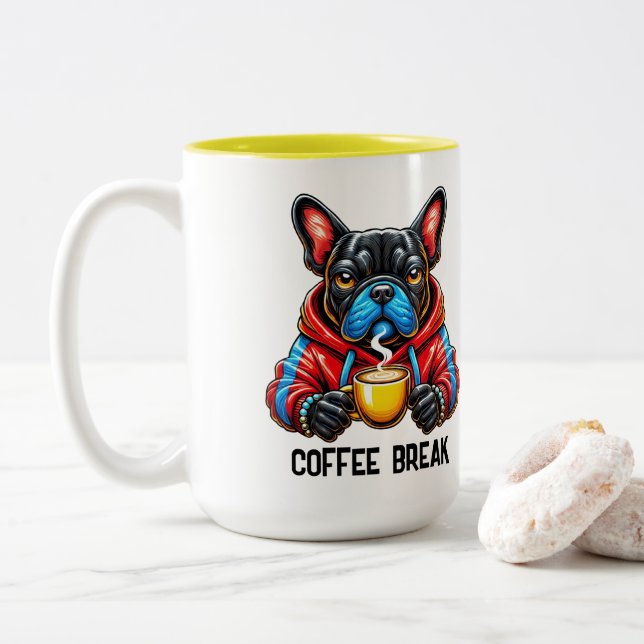 Coffee Break  Two-Tone Coffee Mug (With Donut)
