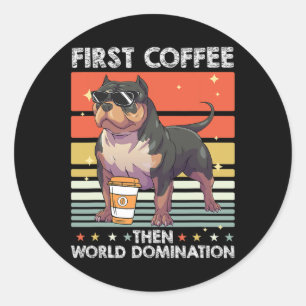 Coffee Breed Dog - Pet American Bully Classic Round Sticker