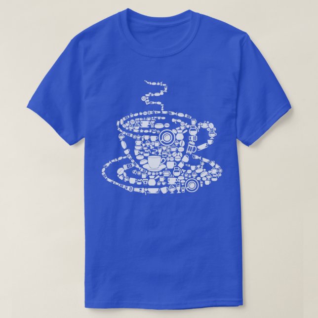 Coffee Brewed Steaming Java Picture Mosaic Cup Sau T-Shirt (Design Front)