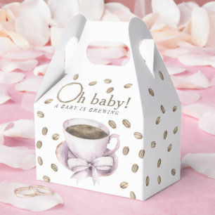 Coffee brewing and a bow Baby shower Favour Box