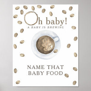 Coffee brewing baby shower Baby food game Poster