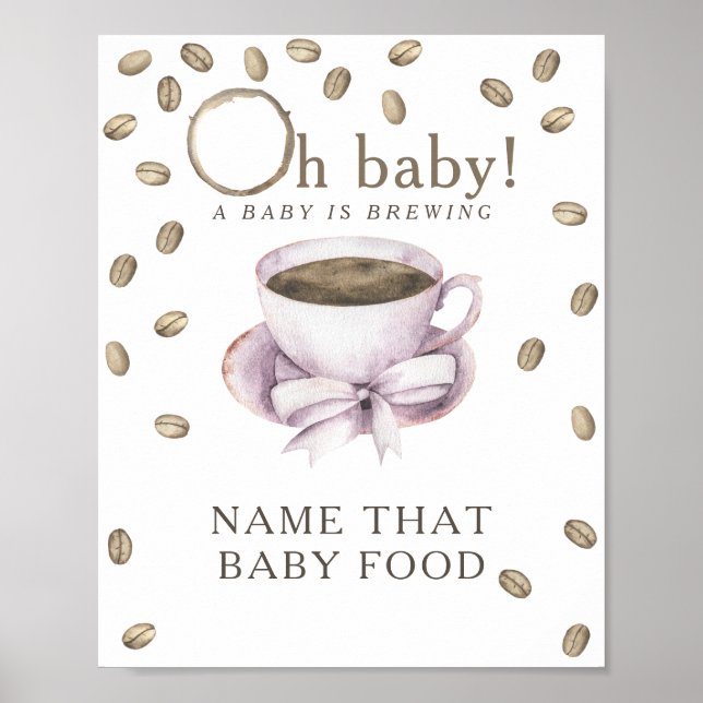 Coffee brewing baby shower Baby food game Poster (Front)