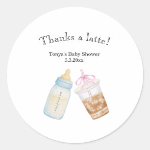 Coffee brewing Baby shower Classic Round Sticker