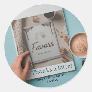 Coffee brewing Baby shower Classic Round Sticker