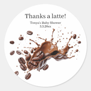 Coffee brewing Baby shower  Classic  Round Sticker
