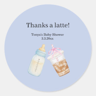 Coffee brewing Baby shower  Classic  Round Sticker