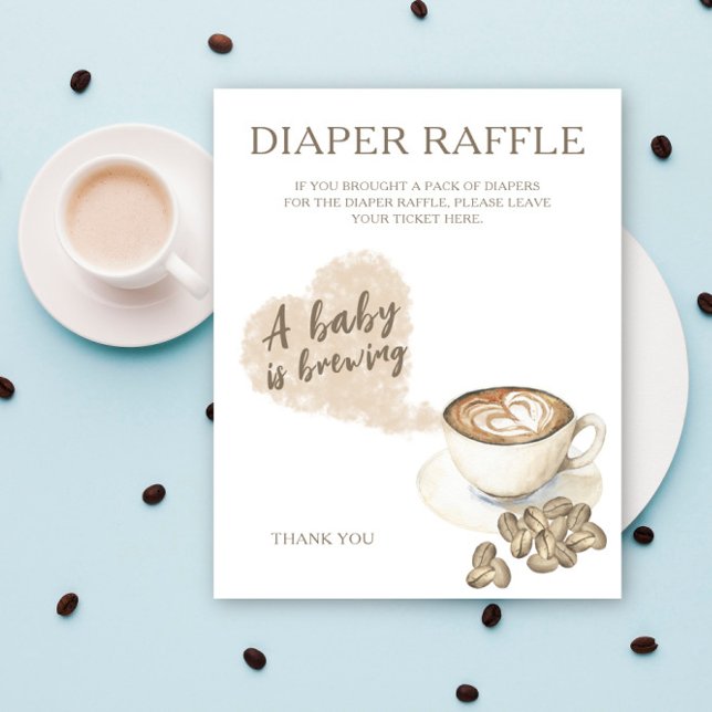 Coffee brewing baby shower - diaper raffle poster (Creator Uploaded)