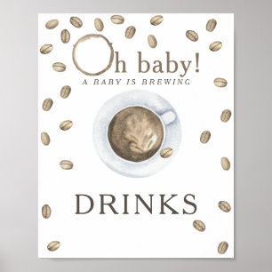 Coffee brewing baby shower Drinks Poster