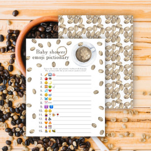 Coffee brewing baby shower Emoji picture game